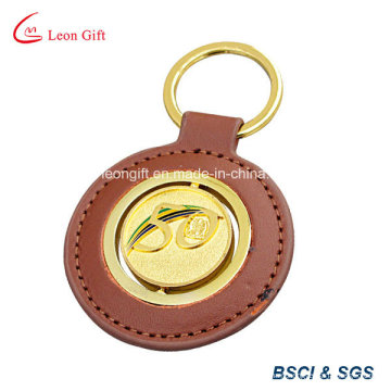 Custom Gold Metal Leather Key Chain Promotion